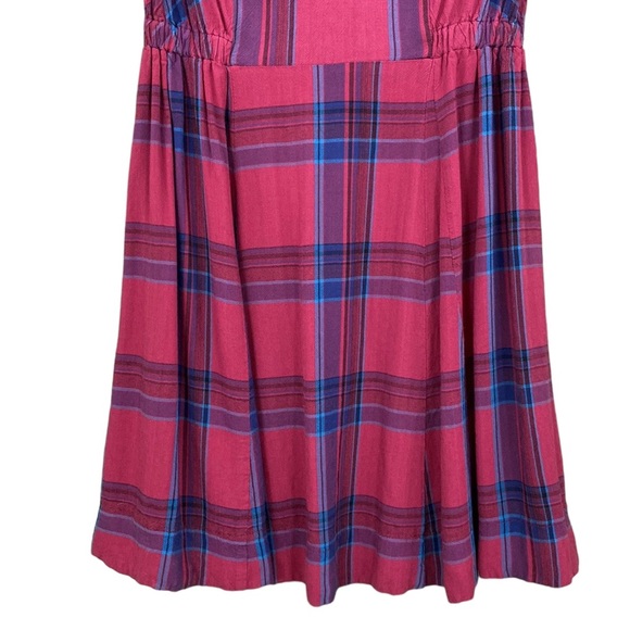 Volcom Red Plaid Short Sleeve Mini Skater Dress - Picture 4 of 14